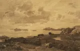 Hans Gude, Kystlandskap med kyr og budeier