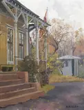 Løkken by Frits Thaulow, 1886, Olje på mahognyplate, sold May 2002