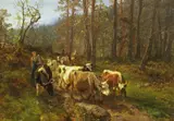 Anders Askevold, Gjennom skogen, 1877, Olje på lerret