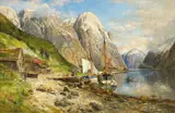 Anders Askevold, Fra Nærøfjorden, Sogn, 1899, Olje på lerret
