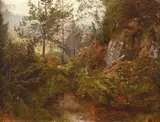 Anders Askevold, Skogstjærn, 1867, Olje på plate