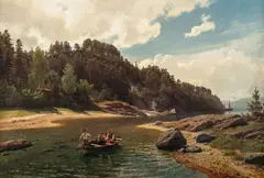 Hans Gude, Sundet ved Malmøkalven, 1875, Olje på lerret