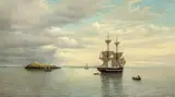 Oscar Kleineh, Stille hav, 1879, Olje på lerret