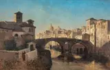 Nikolai Ulfsten, Ponte Fabricio i Roma, 1881, Olje på lerret