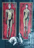Nicolaus (Nico) Widerberg, To mennesker, 1989, Litografi, lysmål