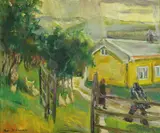 Astri Welhaven Heiberg, Strømbu Gård Øvre Sollia ved Atnaelven, Olje på plate