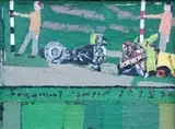 Leonard Rickhard, Fragment i gresset, 1984, Olje på lerret