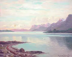 Conrad Selmyhr, Fjordlandskap, Olje på lerret