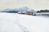 Gustav Wentzel, Fjellgård, Olje på lerret