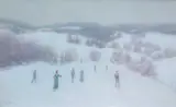 Oscar Castberg, På ski fra Bogstad, Olje på lerret