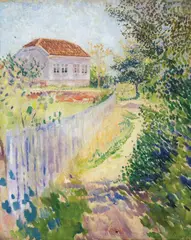 Arne Kavli, Hus i landskap, Olje på lerret