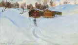 Gustav Wentzel, Skiløper, Olje på lerret
