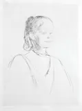 Edvard Munch, Ingeborg Heiberg, Radering i svart på middels tynt gulhvitt papir