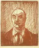 Edvard Munch, Ingeniør Frølich, Tresnitt i rødbrunt på middels tynt gulhvitt papir