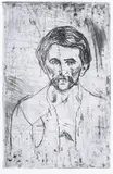 Edvard Munch, Arbeider med bart, Radering i bruntonetsvart på middels tykt gulhvitt
