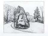 Edvard Munch, Hagen, Radering i bruntonet svart på middelstykt gråhvitt papir
