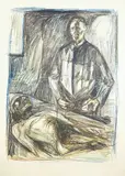 Edvard Munch, Anatomen Schreiner I, Litografi i svart på tykt papir