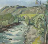 Einar Sandberg, Bøvra i Lom, 1931, Olje på lerret