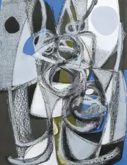 Gunnar S. Gundersen, Komposisjon, Pastell og gouache på papir, lysmål