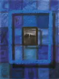 Elling Reitan, Blå avdeling I, 1999, Pastell på papir, lysmål