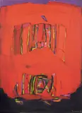 Øistein Thurman, Rød komposisjon, 1972, Olje på lerret