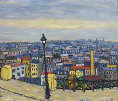 Victor Sparre, Over Paris hustak, 1955, Olje på plate