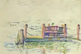Rolf Nesch, Fra Hamburg, 1922, Blyant og akvarell på papir, lysmål