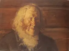 Christian Krohg, Gammel mann, Olje på lerret, oppklebet på plate