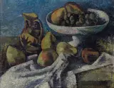 Erling Merton, Oppstilling med frukt, Olje på lerret