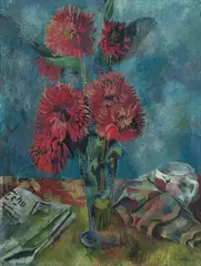 Erling Merton, Oppstilling med krysantemum, 1926, Olje på lerret