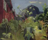 Erling Merton, Blomstereng, 1942, Olje på lerret