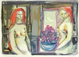 Søstrene by Kai Fjell, Seriegrafi, lysmål, sold Jun 2001