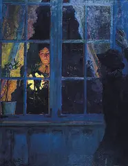Eyolf Soot, I lampelys, 1885, Olje på lerret