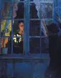 Eyolf Soot, I lampelys, 1885, Olje på lerret