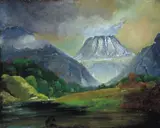 Peder Balke, Gaustatoppen, Olje på plate
