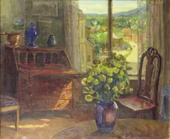 Helene Gundersen, Interiør sommer, Olje på lerret