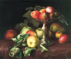 Epler by Frants Diderik Bøe, 1866, Olje på lerret, sold May 2001