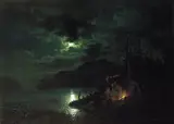 Hans Gude, Skogsjø i måneskinn