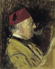 Kunstnerens far by Frits Thaulow, Olje på plate, sold May 2001
