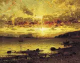 Fra Bodø havn syd by Adelsteen Normann, Olje på lerret, sold May 2001