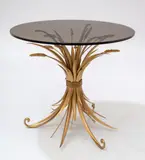 Mesa Coco Chanel al estilo de Robert Goossens, Bronce y vidrio, Bronce y vidrio