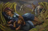Alipio Jaramillo, Reposo, década de 1950, Óleo sobre cartón