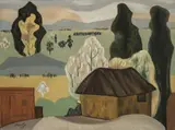 Marco Ospina, Paisaje sabanero, 1972, Óleo sobre lienzo
