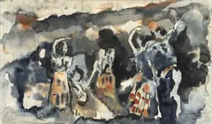 Guillermo Wiedemann, Sin título, 1946, Acuarela sobre papel