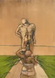 Luis Caballero, Sin título, 1972, Mixta sobre papel. Carboncillo y pastel