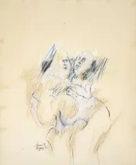 Los amantes VI-I by Luciano Jaramillo, 1977, Mixta sobre papel, sold Nov 2025