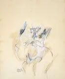 Luciano Jaramillo, Los amantes VI-I, 1977, Mixta sobre papel