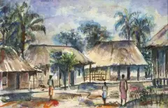 Guillermo Wiedemann, Paisaje en el Chocó, 1940, Acuarela sobre papel