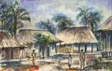 Guillermo Wiedemann, Paisaje en el Chocó, 1940, Acuarela sobre papel