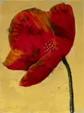 Pedro Ruiz, Amapola de la serie Love is in the air, 2023, Collage y acrílico sobre madera con acabado en resina